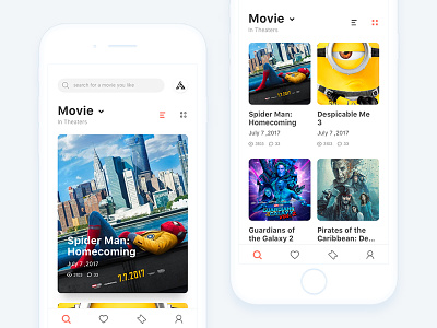 Movie app project "Seen" android app clean color discuss film icon ios movie ticket ui ux