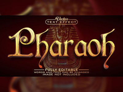 PHARAOH TEXT EFFECT illustration pharaoh
