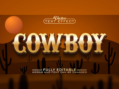 COWBOY TEXT EFFECT illustration