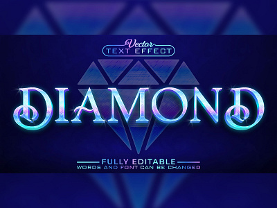 DIAMOND TEXT EFFECT illustration