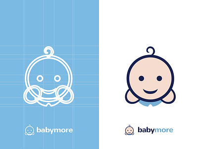 Babymore logo baby baby logo branding flat logo logo nursery outline logo
