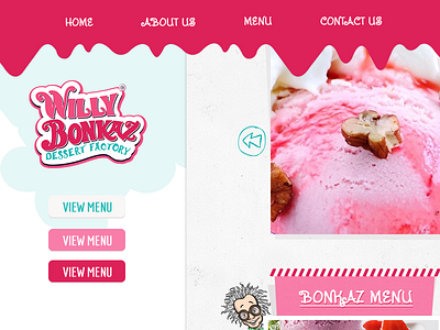 Ice cream time bonkers buttons ice cream logo pink slider sweet ui website
