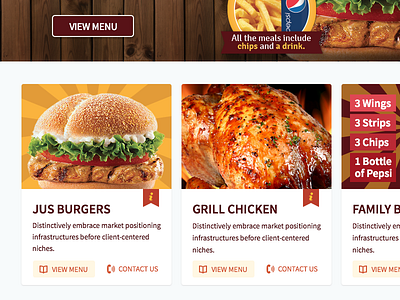 Food Cards burger cards chicken food food cards grill icons information tag menu ui