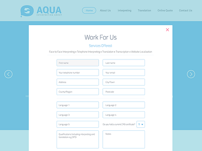 Work for us form aqua contact form form interpreters translators work
