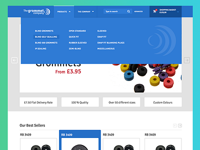 New Ecommerce company design ecommerce grommets mega menu navigation rubber ui ux