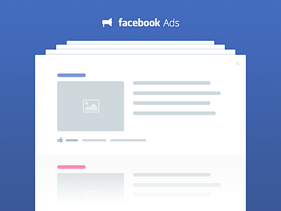 Facebook Ads ads blog cards design facebook layout megaphone ui ux wireframe