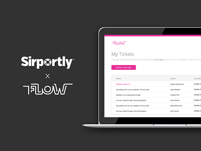 Branded Sirportly Tickets design flow forms material design support tickets ui ux