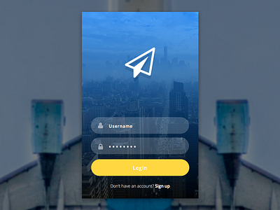 Day 001 - Login screen app city breaks dailyui design flights holiday login plane signup travel ui