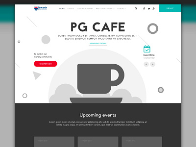 Day 003 - Landing Page cafe dailyui design events landing made with invision newcastle ui university ux wireframe