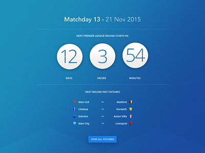 Day 014 - Countdown Timer countdown dailyui design fixtures football matchday premier league soccer timer ui