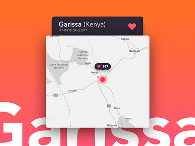 Day 020 - Location Tracker app dailyui design gps heart kenya location love map peace tracker ui