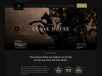 Golf Course Landing Page design golf horse hotel house landing page made with invision sport ui website