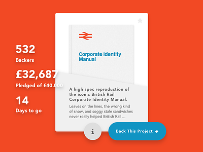Day 032 - Crowdfunding Campaign backers british buttons corporate crowdfunding dailyui identity manual pledge project rail ui