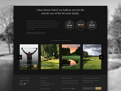 Close House Home Page Redesign closehouse design golf golf course homepage house redesign ui ux weather widget