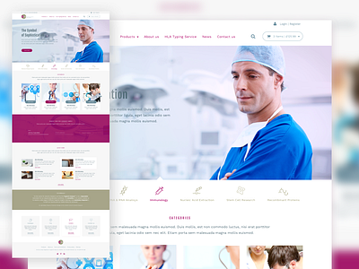 Vh Bio: Homepage bio commerce design homepage lab life medical science shop ui website