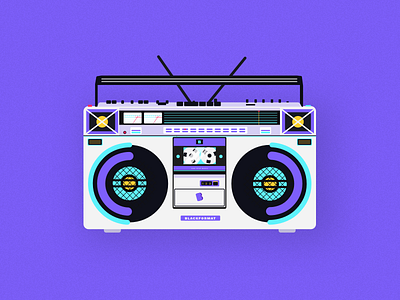 Boombox Blackformat 80s blackformat booboxplayoff boombox design illustration music rockin sticker