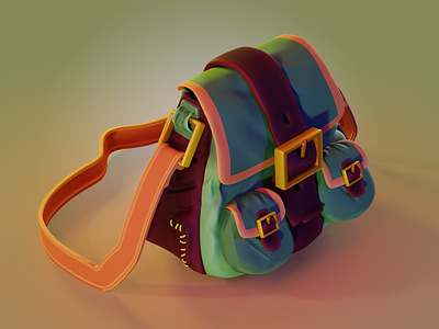 Stilized Bag - 3D asset 3d animation character design graphic design illustration motion graphics