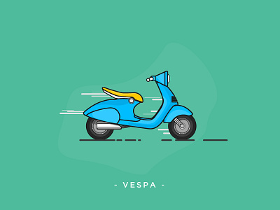 Vespa Illustration to practice shapes. flat icon illustration inspiration scooter illustration vector vespa