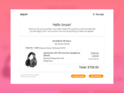 Email Receipt dailyui email payment receipt ui ux
