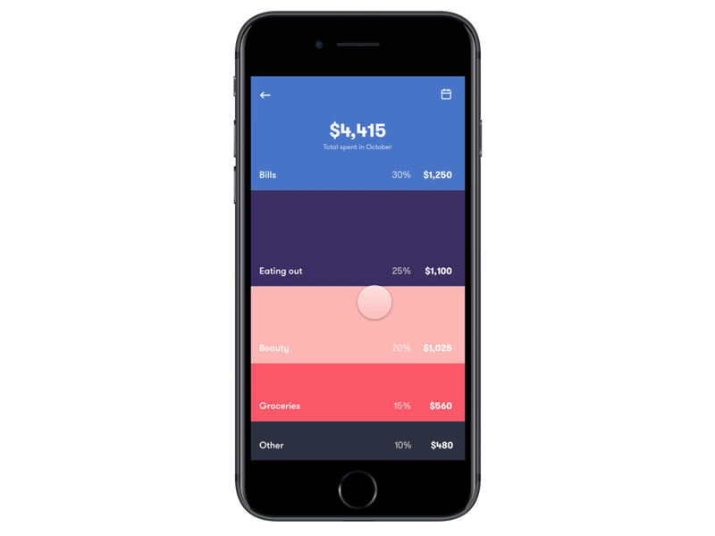 Spendings animations app framer spendings ui