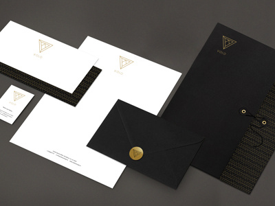 Volo stationary accessory branding gold logo luxury