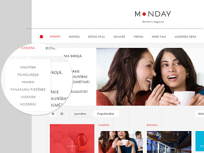 MONDAY responsive website grid icon ipad iphone magazine menu monday red responsive toolbar website