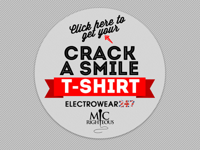 Crack A Smile badge grey red