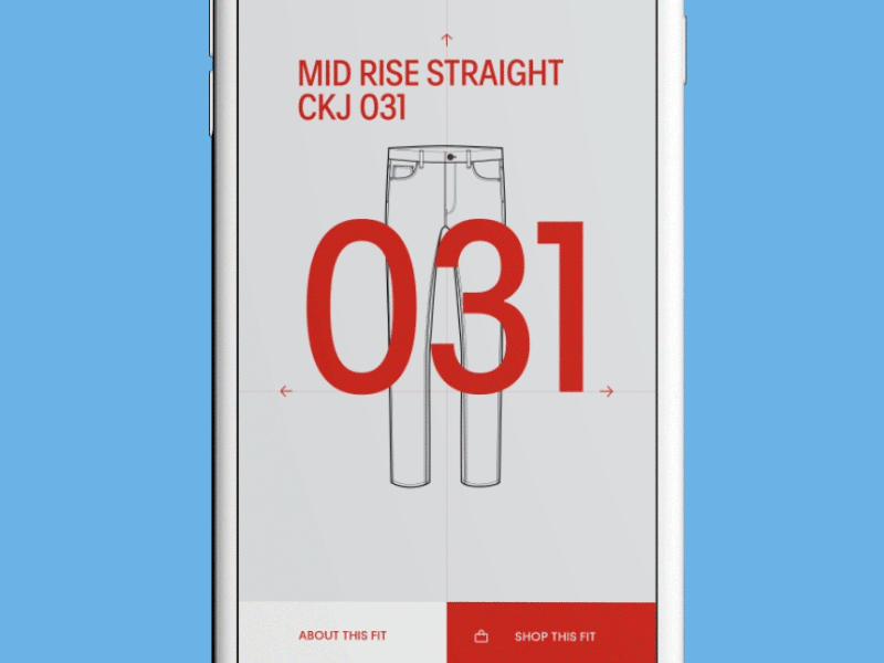 Calvin Klein design digital fashion fit grid mobile red typography ui uidesign web website
