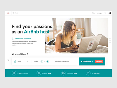 Airbnb. Become a Host design digital grid interactions landing layout product design ui ui design ux web website