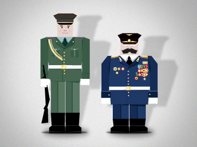 russian soldiers blue green icon illustration soldiers