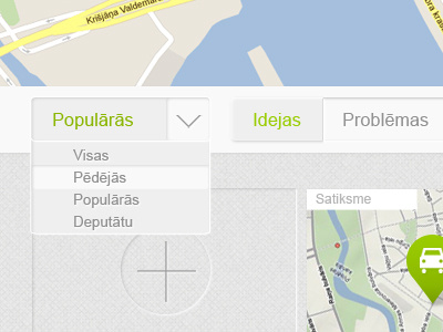 Jauna Riga arrow city dropdown pin ui