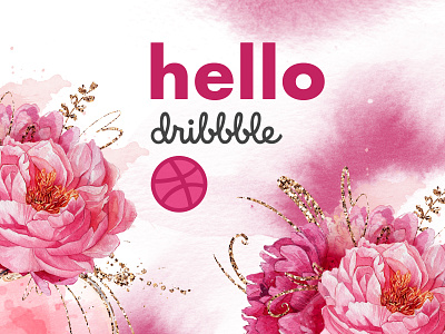 Hello Dribbble! debut design dribbble first flowers illustration plants shot ukraine ullustration watercolor art