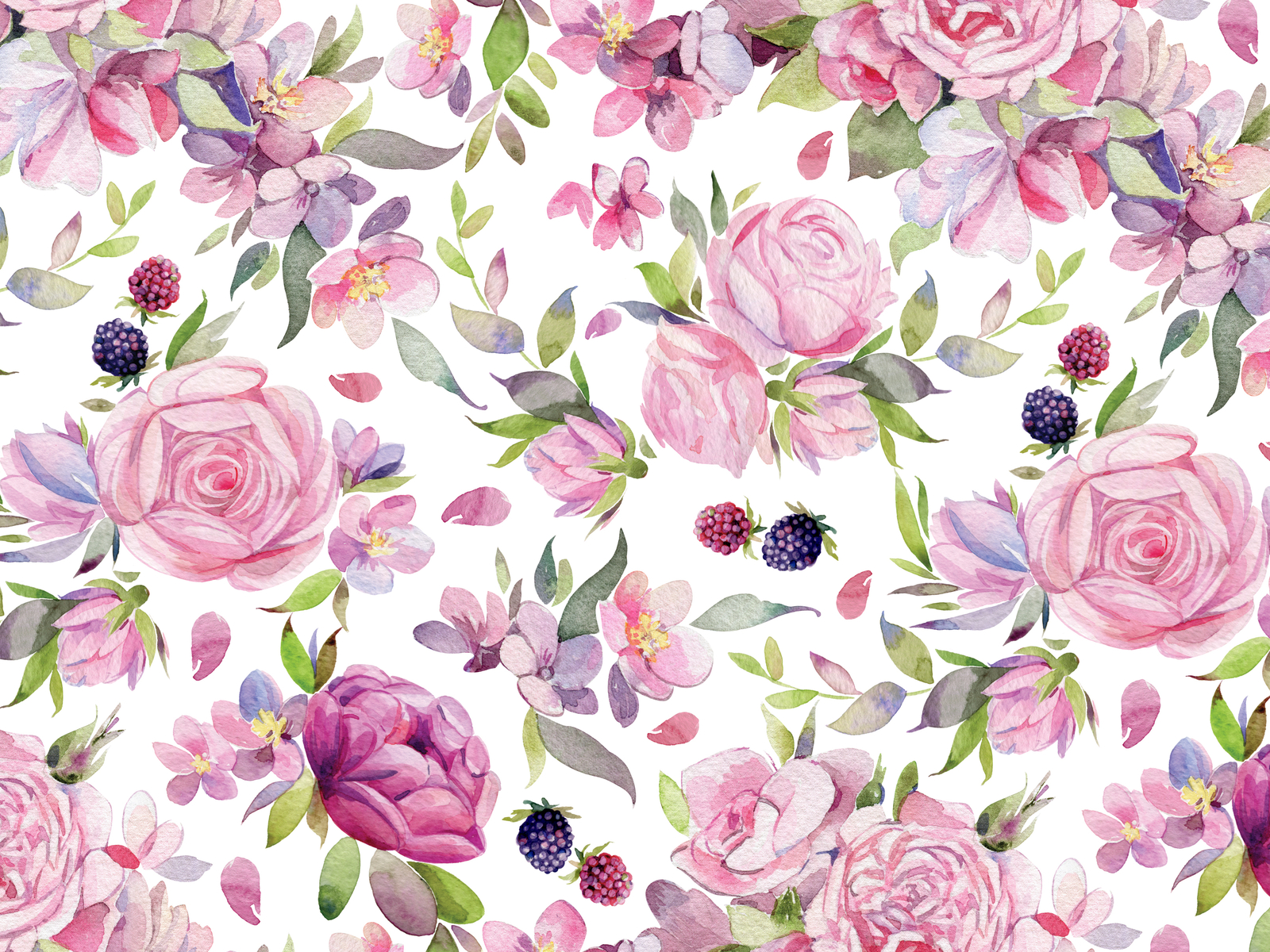 Watercolor floral pattern. by Karinka BU on Dribbble