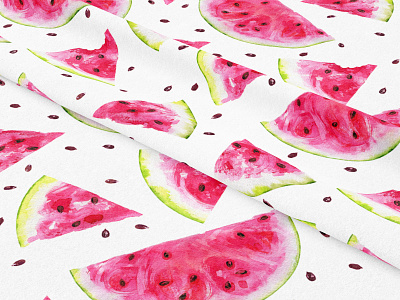 Watercolor watermelon pattern. baby clothes commission commissioned design fabric fabric pattern fruit illustration home clothes illustration plant seamless surface design textile watercolor watercolor painting watercolor pattern watercolor watermelon pattern watermelon pattern