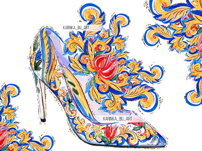 Watercolor Dolce & Gabbana high heels by Karinka BU on Dribbble