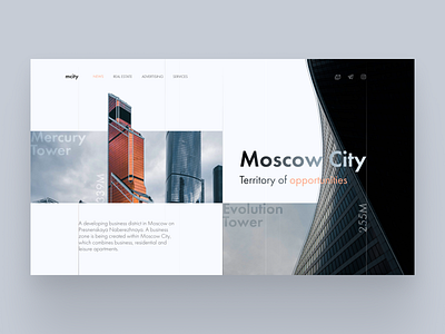 Moscow City redesign clean design minimal ui web design