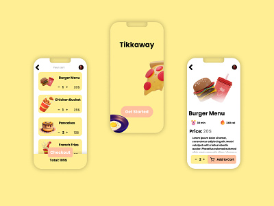 Tikkaway Food Delivery App app clean dailyui design minimal mobile ui ux