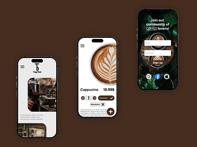 Top Pot coffee App Design☕ app clean dailyui design minimal mobile ui ux