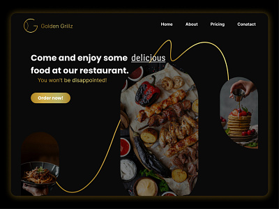 Golden Grillz restaurant Website Design🍽️ clean dailyui design minimal ui ux web web design website