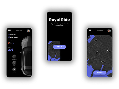 Royal Ride taxi app Design🚕 app clean dailyui design minimal mobile ui ux