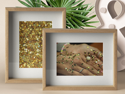 Glitter Photos in Frame Mockup branding design glitter photography photoshop