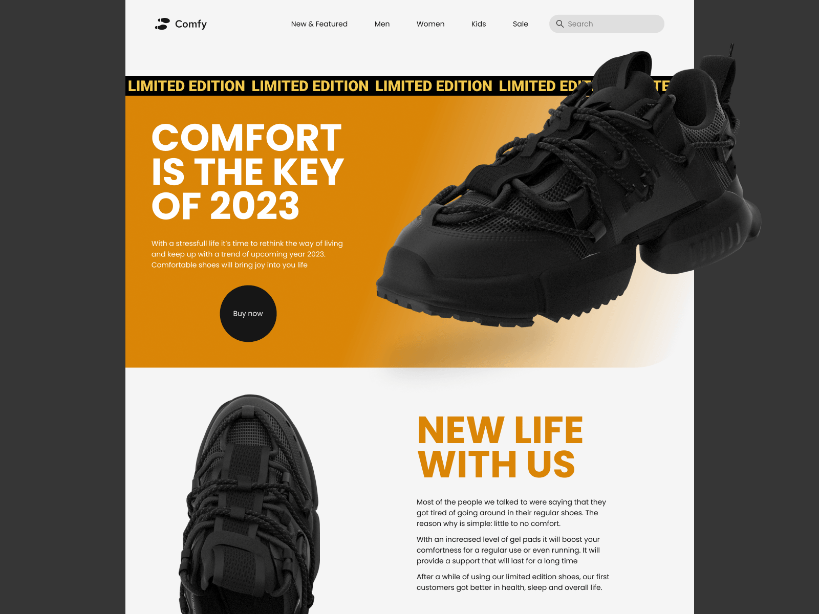 Concept #2 | Shoe store animation branding design figma figma animation online store shoe shoe store shoes store ui ux web design