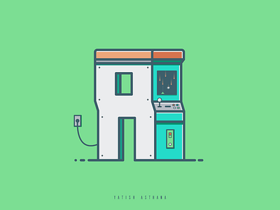 A ~ "Arcade" 36 days of type a alphabet arcade flat illustration india type typography vector videogame yatish asthana