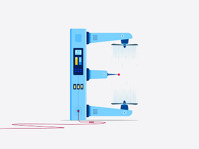 E~ (Day 5/36) 36 days of type alphabet c illustration india laboratory machine product robot typography vector yatish asthana