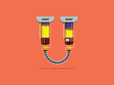 U~ (Day 21/36) 36 days of type alphabet illustration india machine robot science typography u vector water yatish asthana