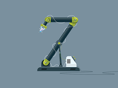 Z~ (Day 26/36) 36 days of type alphabet diamond illustration india machine robot robotics typography vector yatish asthana z