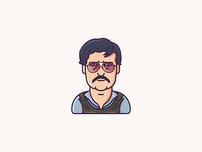 Javier Peña avatar character emoji fbi icon illustration javier pena mafia narcos netflix pablo escobar yatish asthana