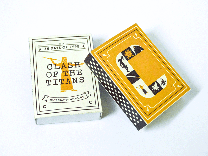 C~ Clash Of The Titans 36days 36days c 36daysoftype clash of the titans letter matchbox print type typography yatish asthana