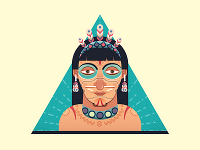 Native American avatar character human illustration native american portrait red indian tribal vector yatish asthana