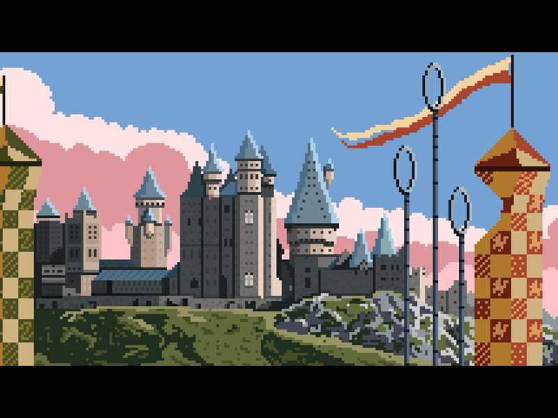 Hogwarts Castle Pixel Art